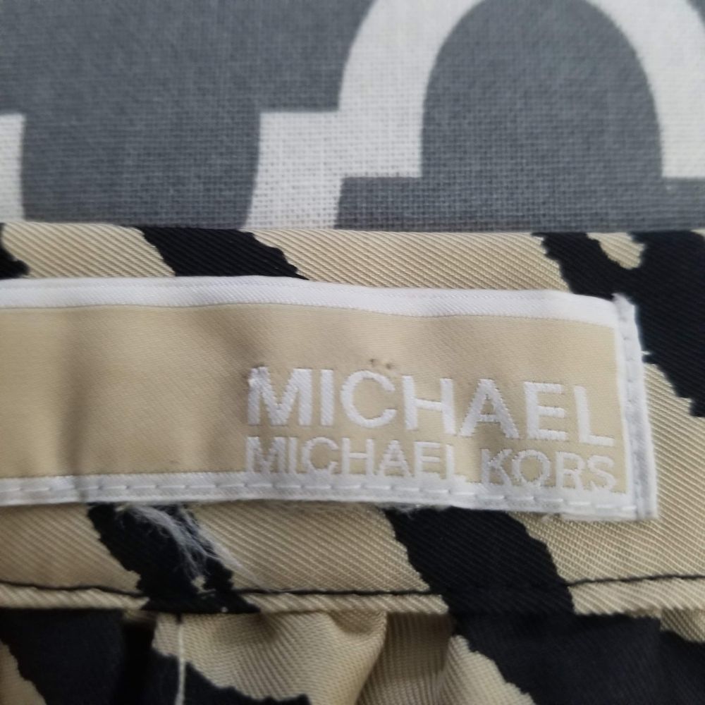 Michael Kors Gold/Black Silk Zebra Print Skirt S - Picture 3 of 5